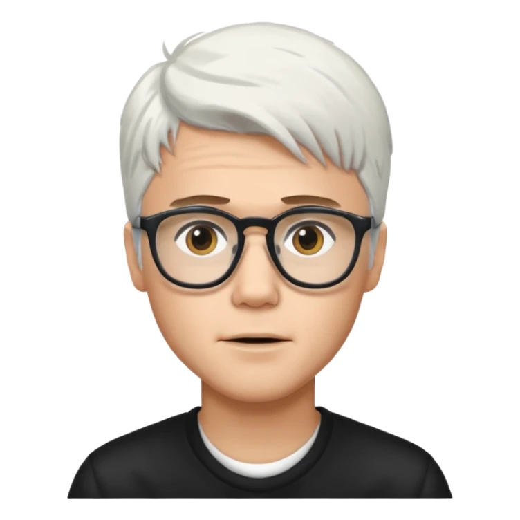 justin bieber with white hair and glasses sticker