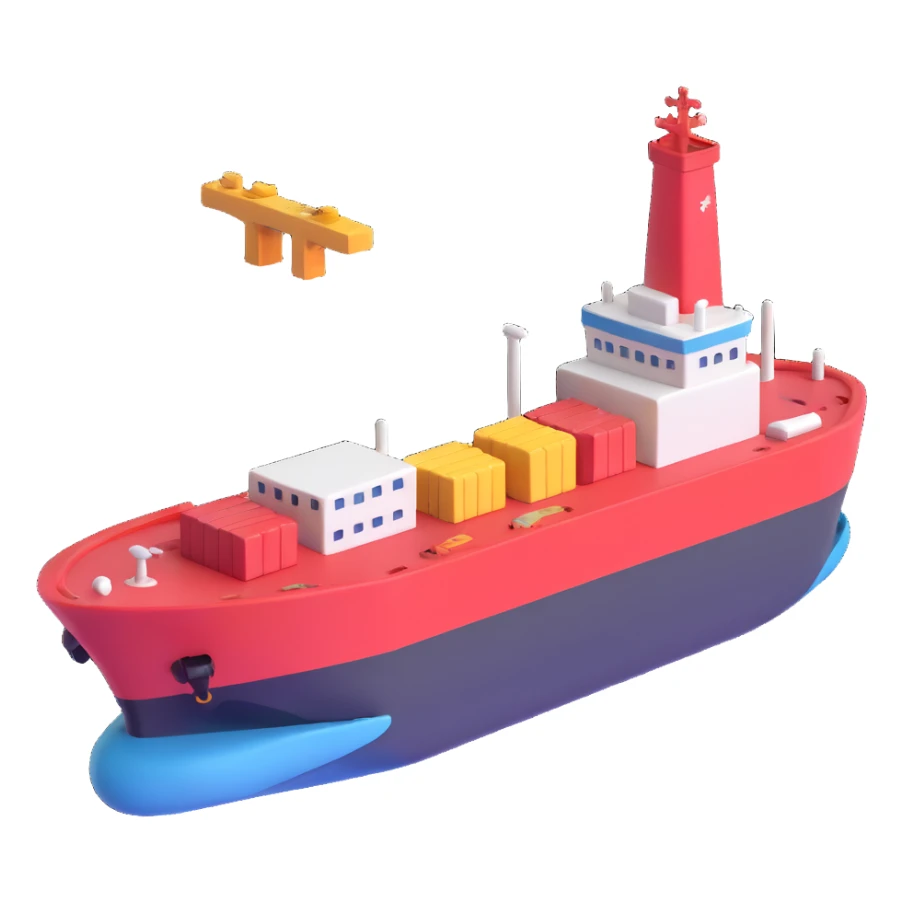port with cargo ship sticker