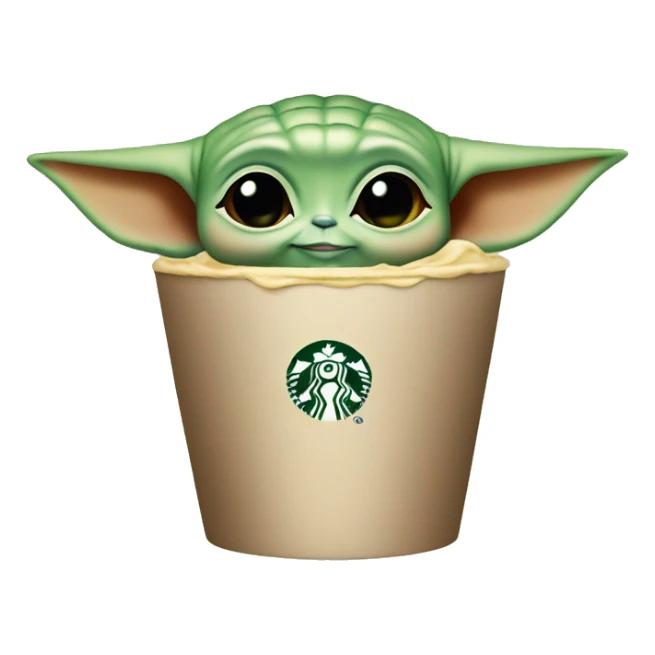 baby yoda starbucks logo sticker