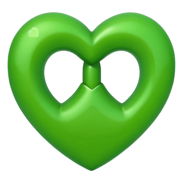 green heart with a peace sign inside, apple emoji style sticker