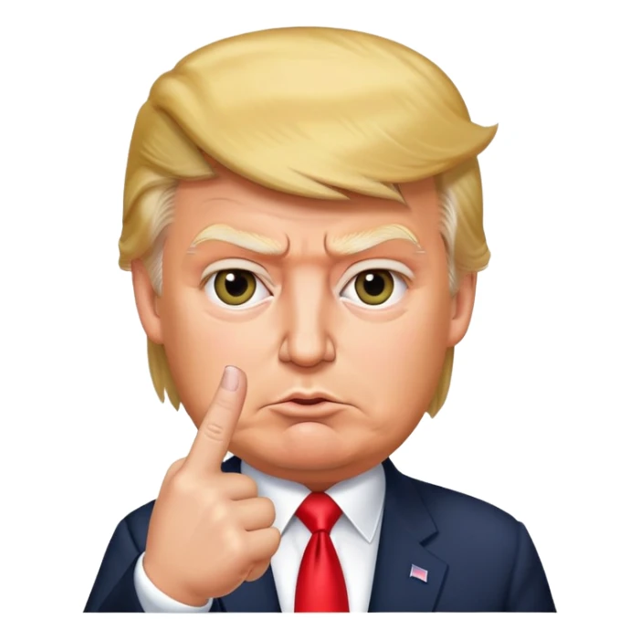 donald trump showing middle finger  sticker