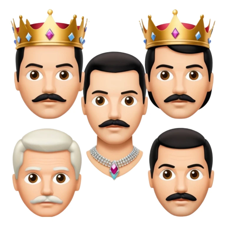 Queen band faces in diamond formation Bohemian Rhapsody music video sticker