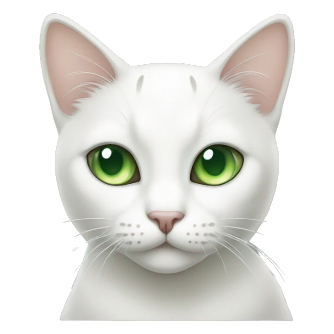 white cat with gray spots and green eyes sticker