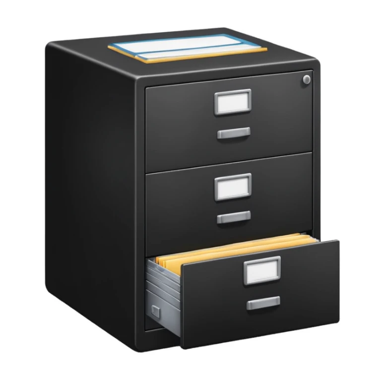 black filing cabinet archive sticker
