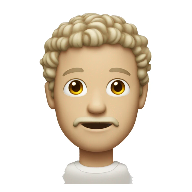 pale man with curly short hair and goatee sticker