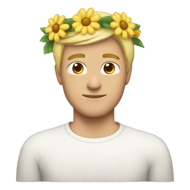blonde soft man emoji wearing a flower crown sticker