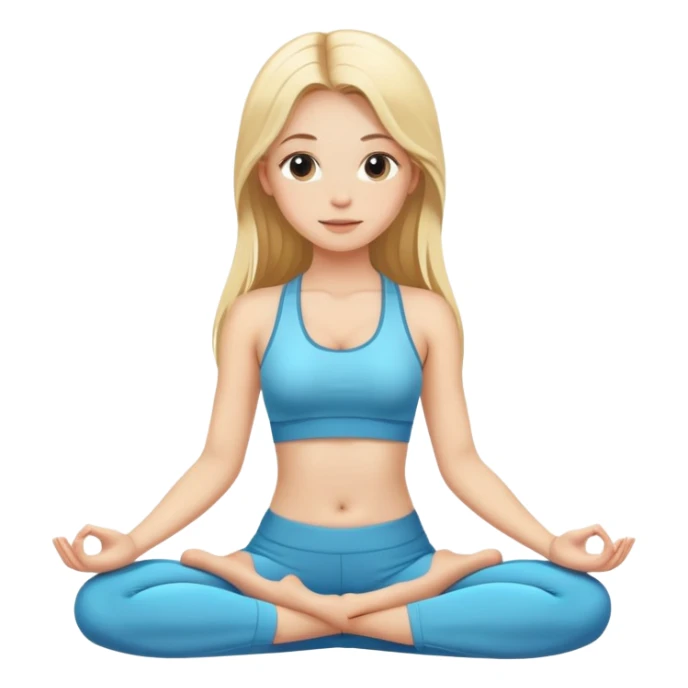girl with long blonde hair in yoga set sticker