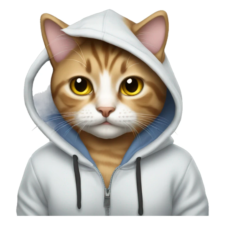Cat wearing hello kotty hoodie sticker