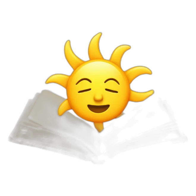 Sun that reads a book sticker