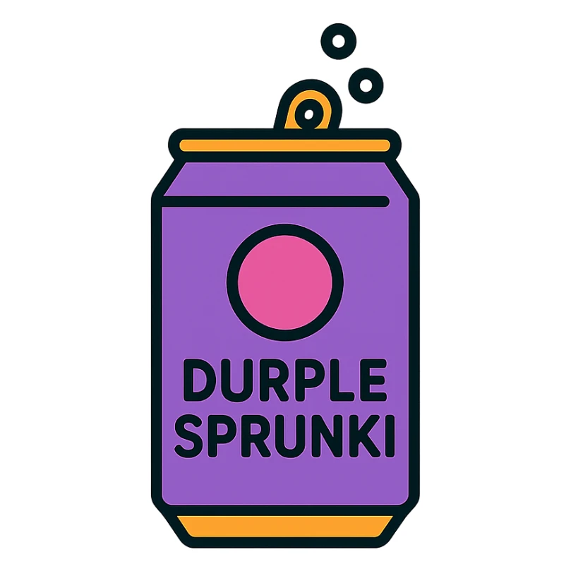 Durple Sprunki as a modern icon, clean lines, simple shapes, minimal color palette, flat design, suitable for app or logo use sticker