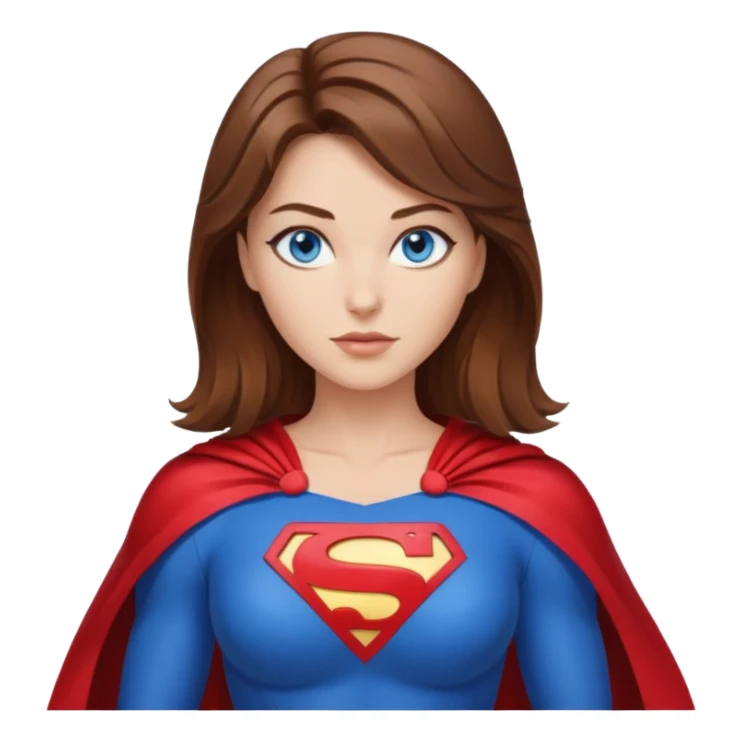 Brown hair blue eyes sexy superhero big chest sticker