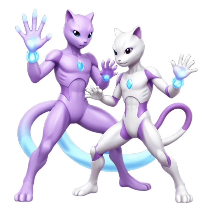 Pokemon legendary cian and purple mewtwo sticker