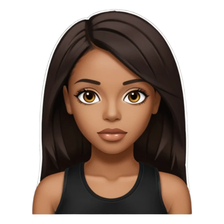 Aaliyah R&B Singer with dark brown hair sticker