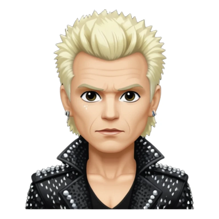Billy Idol with white blonde hair, black sequin outfit  sticker