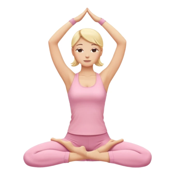 blonde yoga girl light pink clothes n sticker