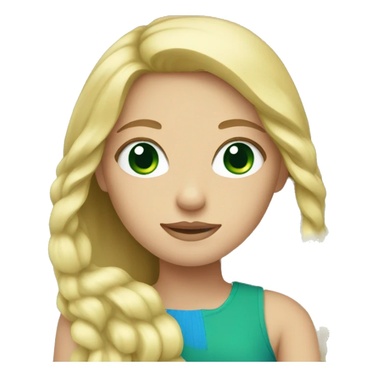 Blonde girl with green and blue eyes sticker