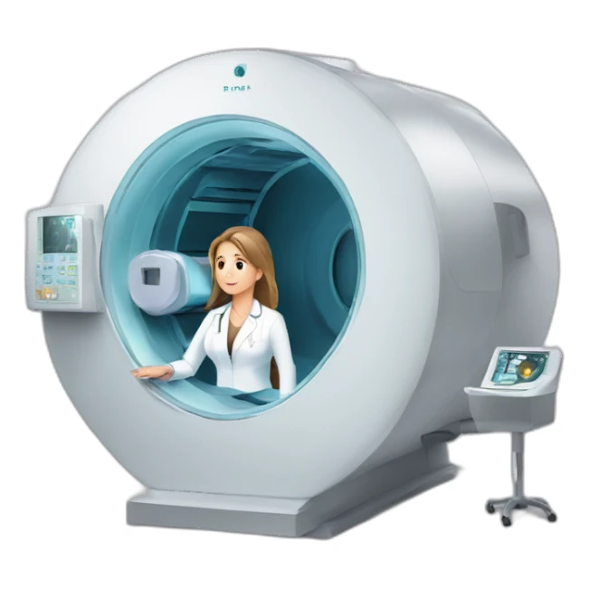 Posh-Radiologist-performing-breast-mri-to-woman sticker