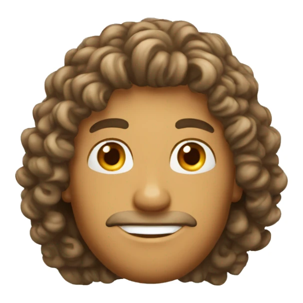 long curly tanned hair man cap sticker
