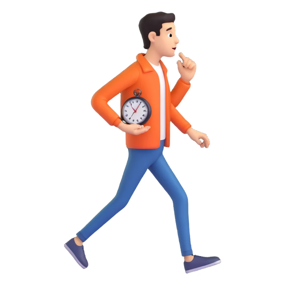 Worried person checking the time on their watch in a hurry. sticker