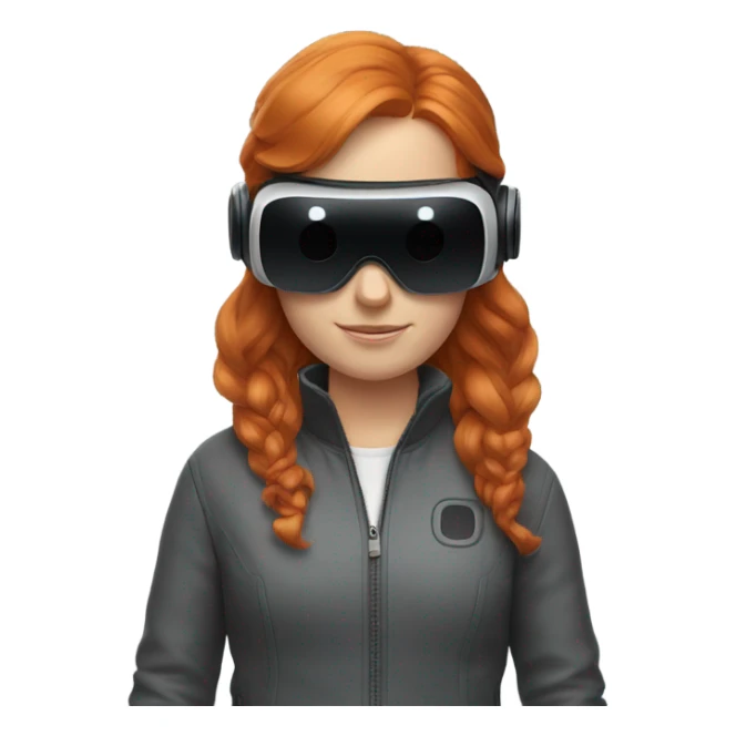 ginger hair girl with vr goggles on sticker