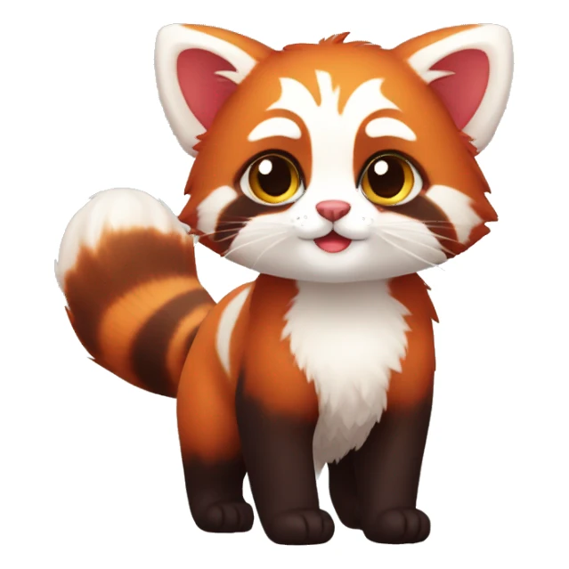 Cute Adorable Red Panda Cat hybrid full body sticker
