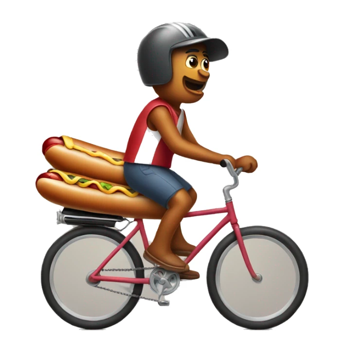 a hotdog riding a bike sticker