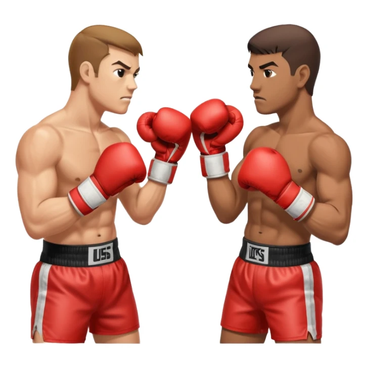 a sideways view of two boxers squaring up sticker