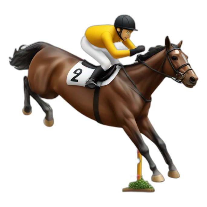 racing horse jumping over a hurdle sticker