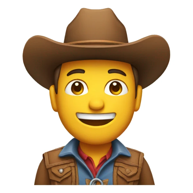 cowboy emoji with peaceful smile sticker