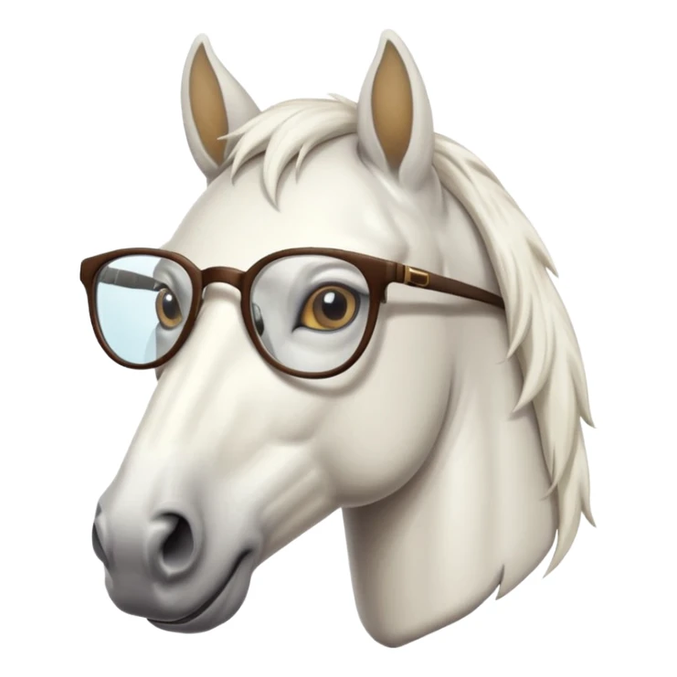 white horse face  with glasse sticker