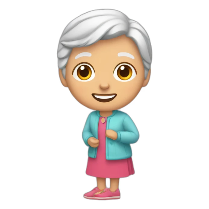 abuela cabreada con zapatilla en la mano sticker