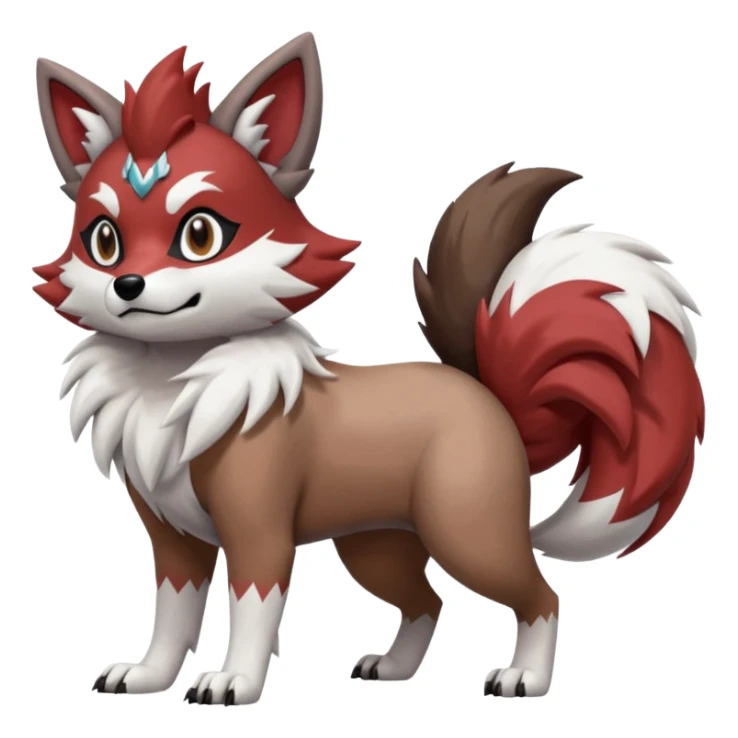 Zigzagoon-Poochyena-Furret-Lycanroc-fusion sticker