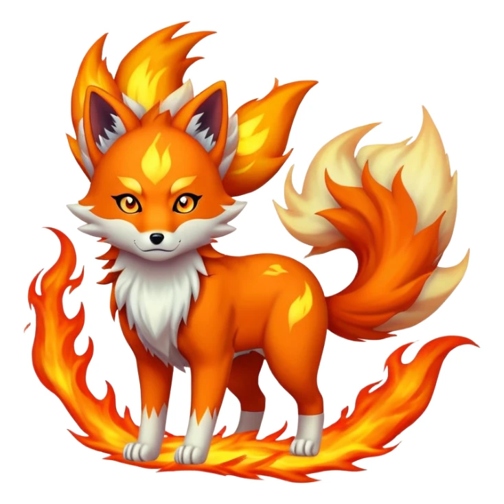 Naruto nine tailed fox, flames, aura, Kurama, kitsune sticker
