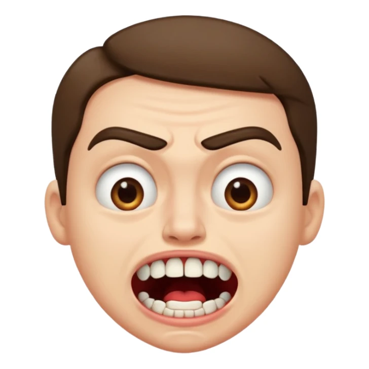 
A disgusted face, with one eyebrow raised and the mouth open sticker