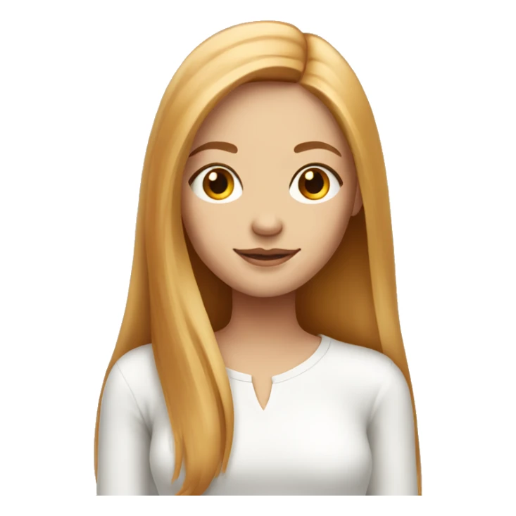 Beautiful girl with long straight strawberry blond hair sticker