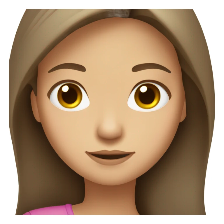 girl shoulder length brown hair brown eyes sticker