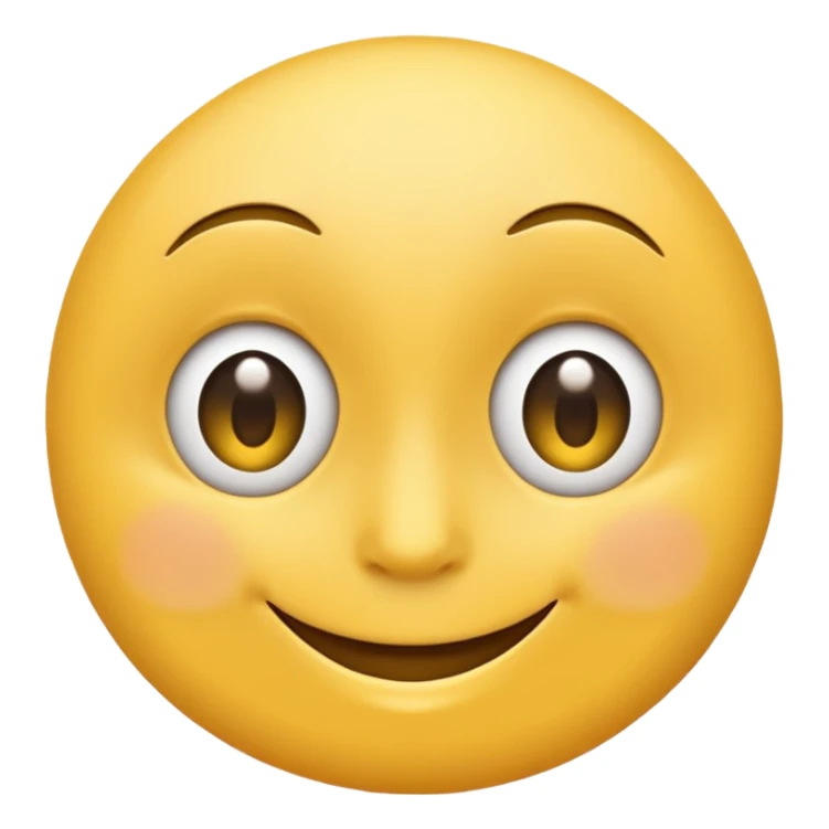 Emoji, yellow round smiling face, curved eyes narrow and snide sticker