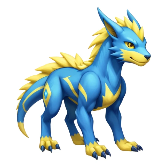 Manectric-Lucio-Draco-Fakémon-hybrid-creature (full body), 4 legs sticker