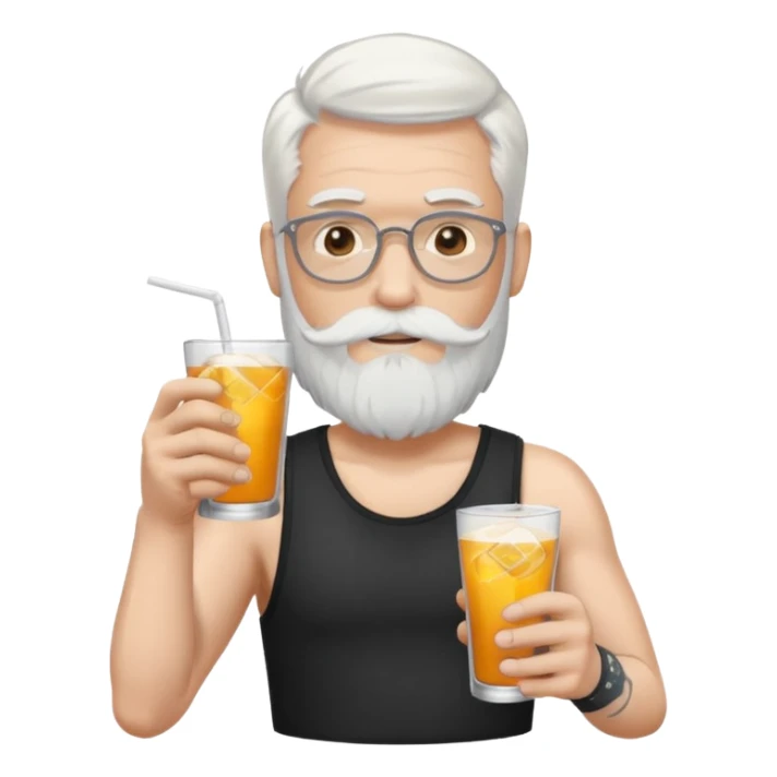 Drink holders with hat white hair white bearded  tatoo guy sticker