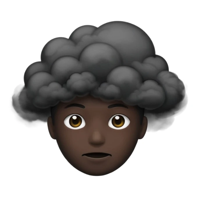 A pitch black head covered in black smoke  sticker
