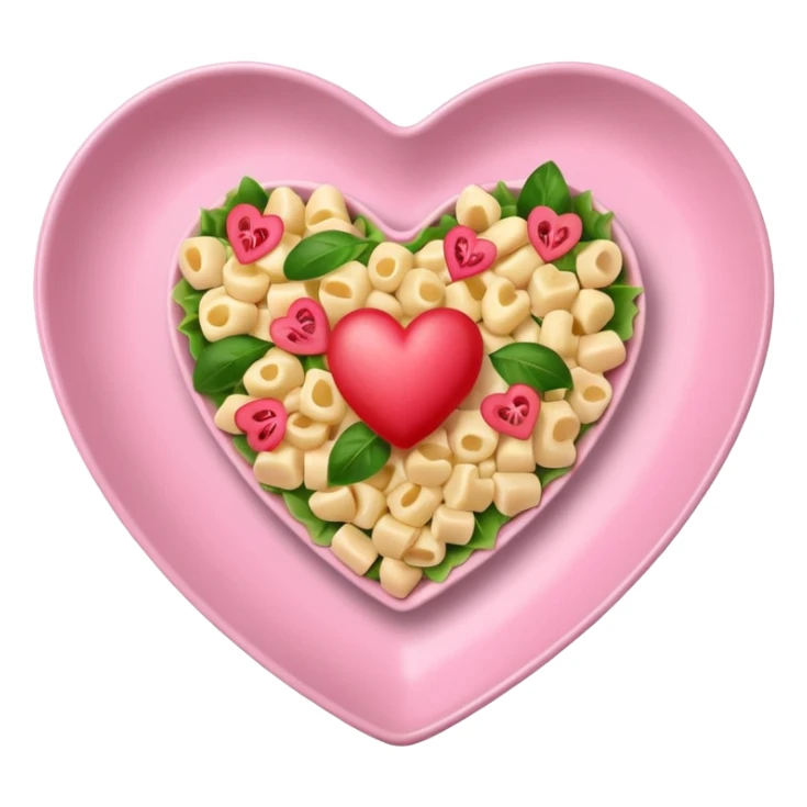 Hawaiian Mac salad light pink heart shaped plate sticker