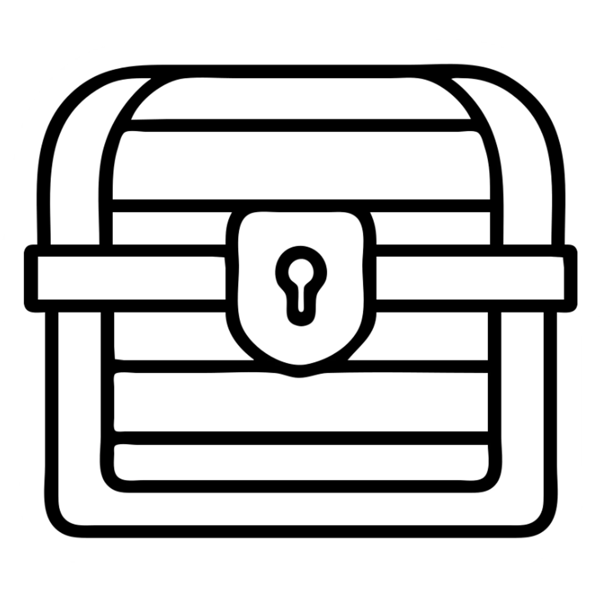 A red medieval treasure chest from an RPG game sticker