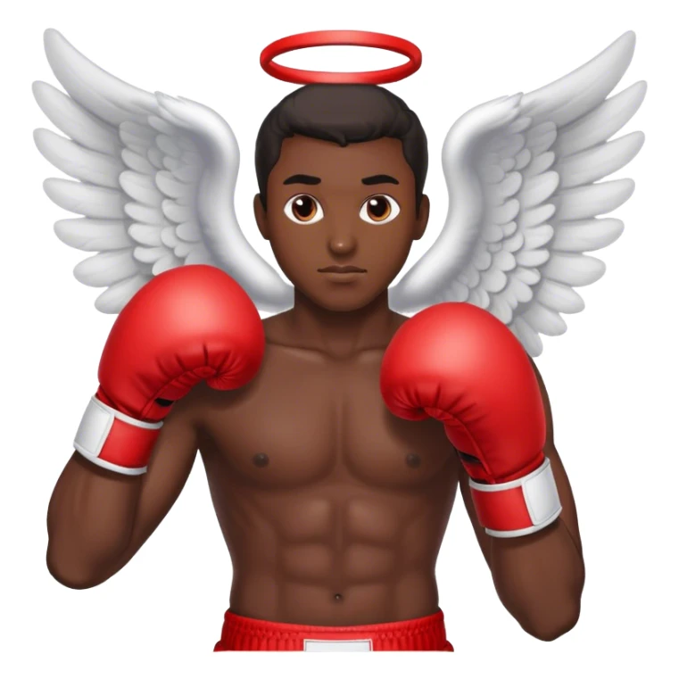 Black man as an angel wearing red boxing gloves sticker