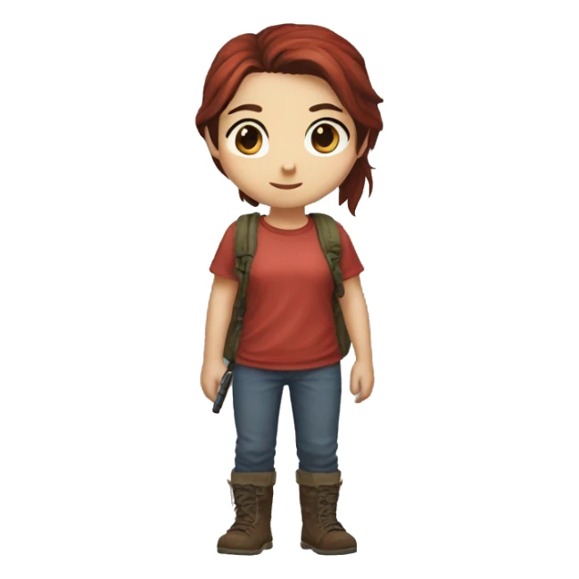 Ellie the last of us red t-shirt sticker