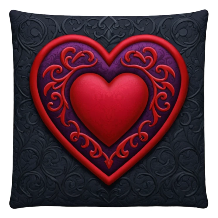 goth themed heart with a dark velvet tapestry sticker