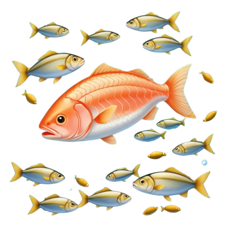 Golden omega-3 capsule beside several fatty fish (salmon, sardines), walnuts, and green leafy vegetables, all floating in blue waters near a glowing brain. Blue waves connect these omega-rich foods to the brain and heart, showing their health benefits. sticker