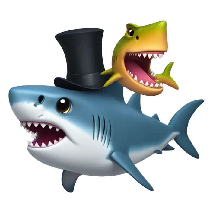 shark with top hat and dino with socks on sticker