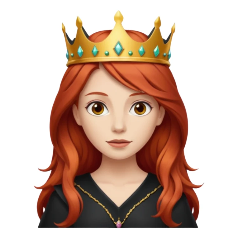 red-haired long hair princes with crown mustace. dark outfit sticker