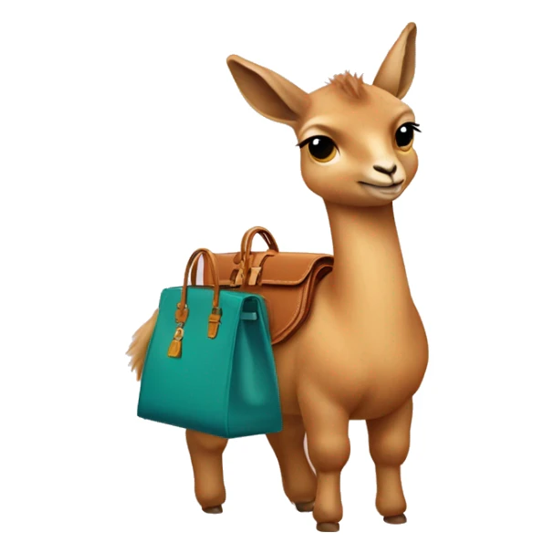 a vicuna wearing a hermes bag  sticker