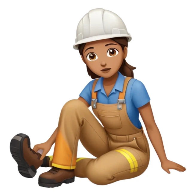 female labour worker fainted on the floor sticker